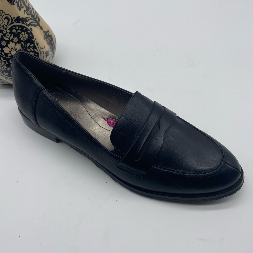 ROS HOMMERSON DELTA PENNY LOAFERS WOMEN SHOES BLACK LEATHER 8N.